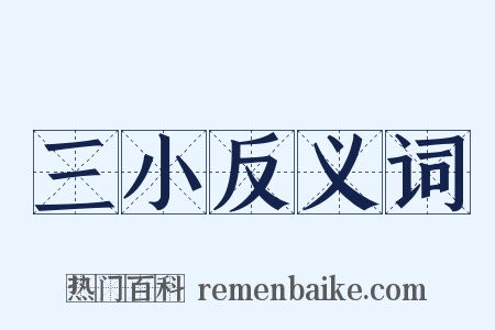 三小反义词是什么意思的图片